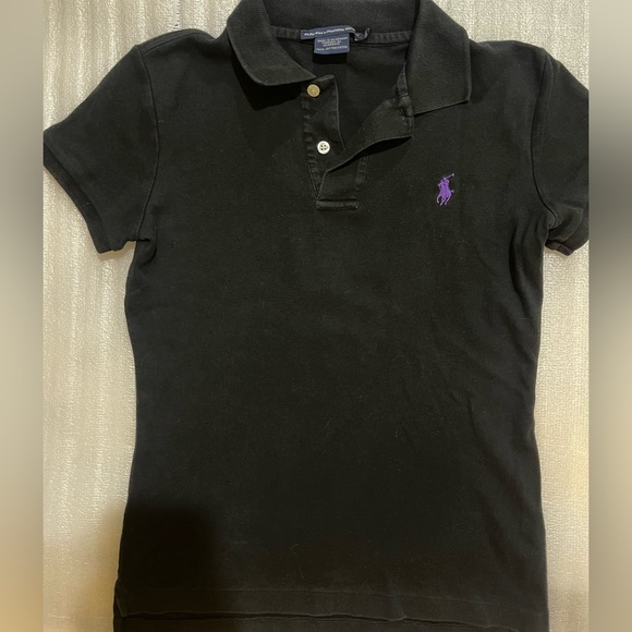 Ralph Lauren Sport Black Polo Shirt with Purple Accent Size Small - Picture 7 of 13